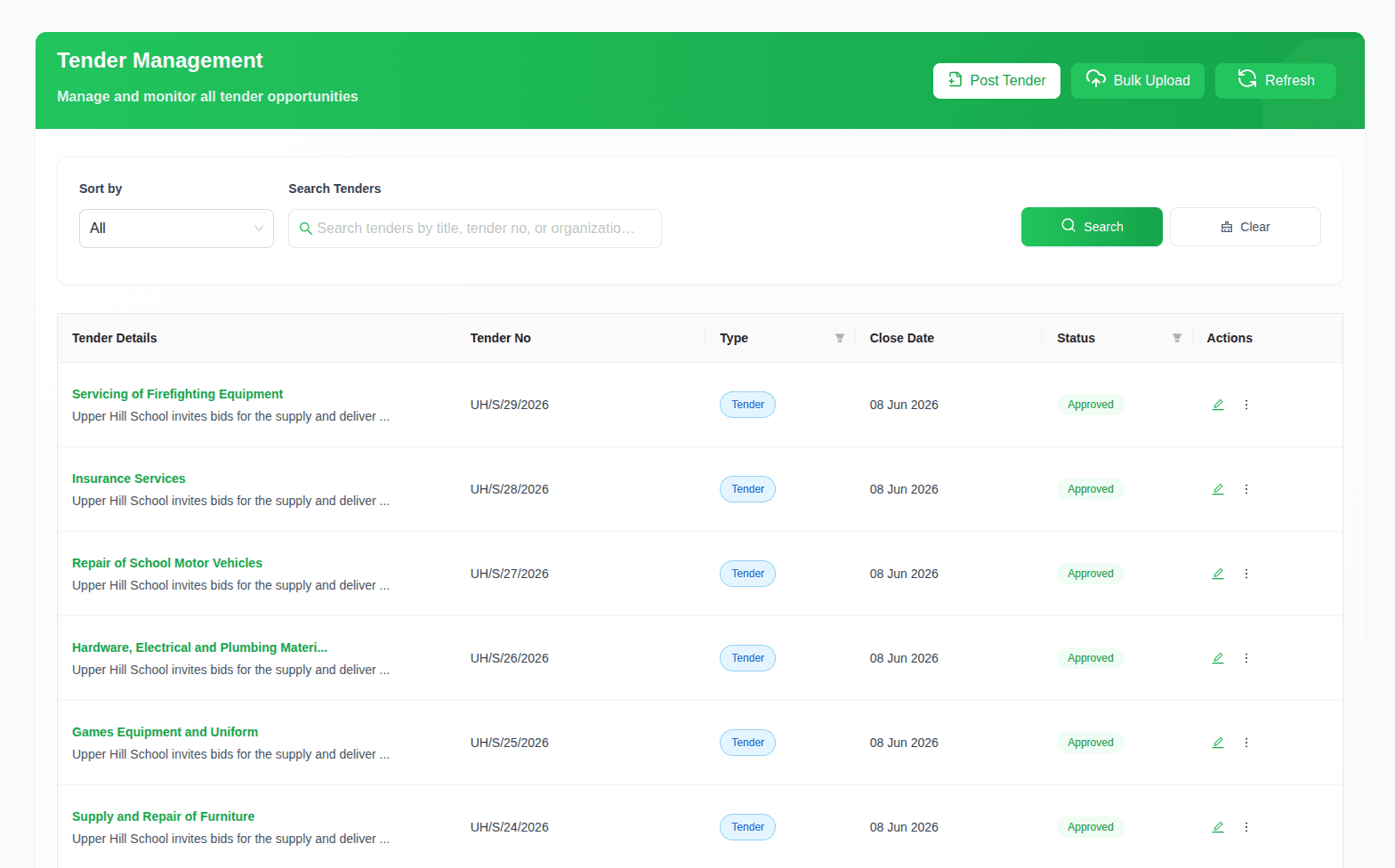 Procure365 feature view